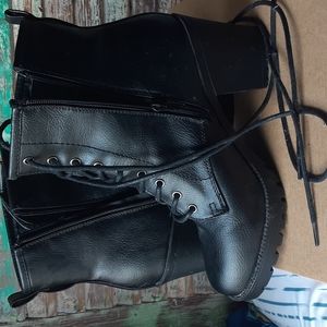 Chunky heeled combat booties